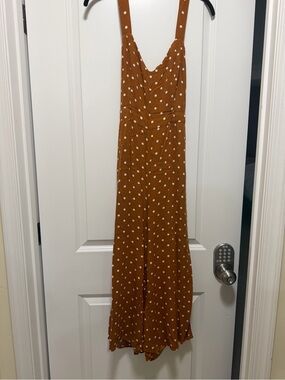 Rust Polka Dot Sleeveless Romper